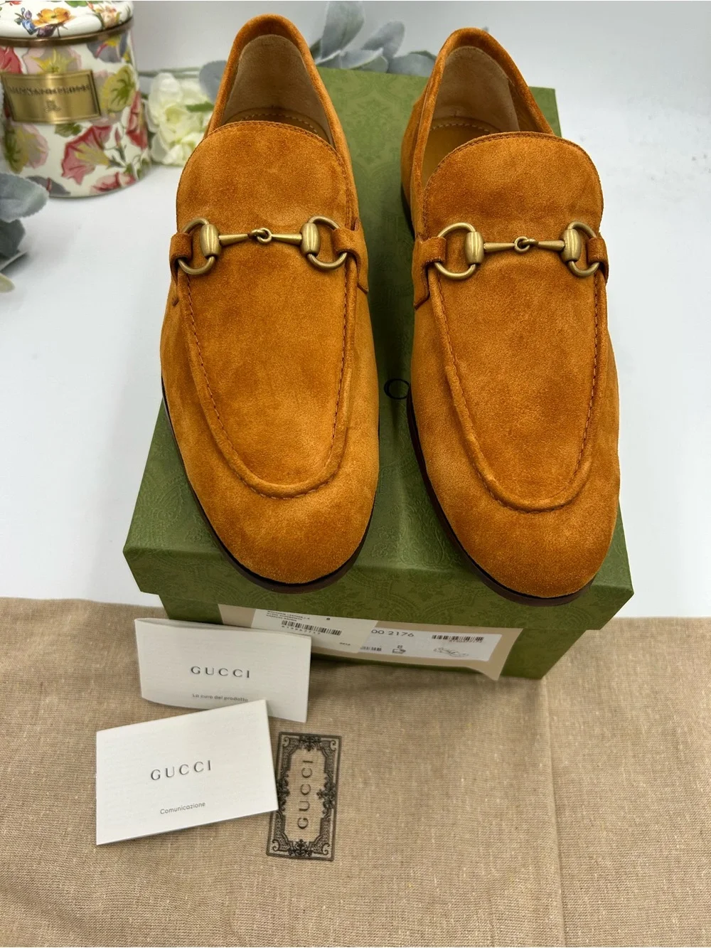 Men's Gucci suede JORDAAN horse bit loafers size 8 fits 9 US made in Italy